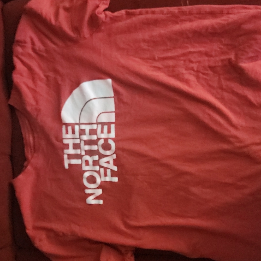 Red North Face shirt